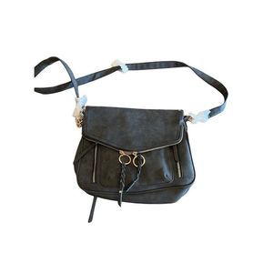 Dark gray braided purse